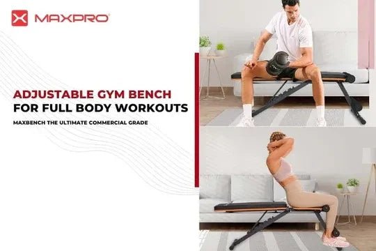 Maxpro MP-AB300 MaxBench The Ultimate Commercial Grade Adjustable Gym Bench for Full Body Workouts - Maxpro Fitness Equipments