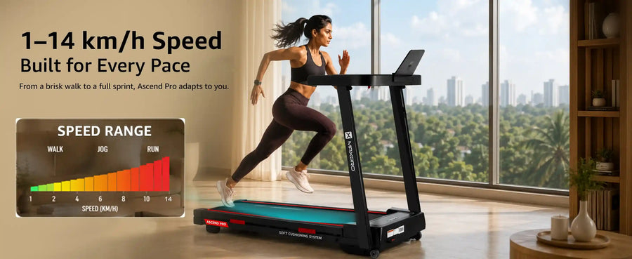 Maxpro Ascend 15-Level Auto Incline BLDC Treadmill For Home (PTA230)