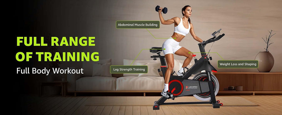 Maxpro MP20 Spin Bike | Exercise Cycle for Home | 120KG Capacity | 8KG Flywheel | Adjustable Resistance | Silent Belt Drive | Comfortable Seat Cushion | Indoor Cardio Workout Fitness Bike