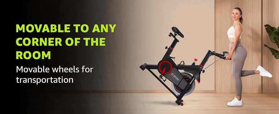 Maxpro MP20 Spin Bike | Exercise Cycle for Home | 120KG Capacity | 8KG Flywheel | Adjustable Resistance | Silent Belt Drive | Comfortable Seat Cushion | Indoor Cardio Workout Fitness Bike