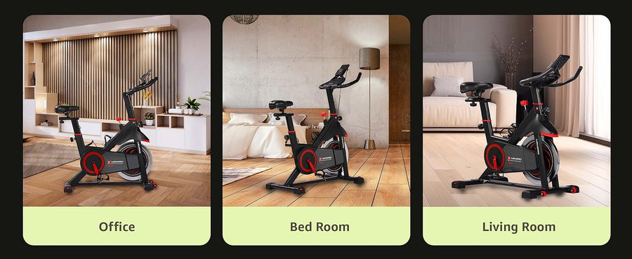 Maxpro MP20 Spin Bike | Exercise Cycle for Home | 120KG Capacity | 8KG Flywheel | Adjustable Resistance | Silent Belt Drive | Comfortable Seat Cushion | Indoor Cardio Workout Fitness Bike