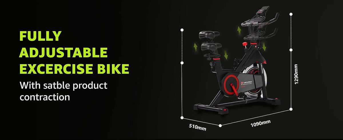 Maxpro MP20 Spin Bike | Exercise Cycle for Home | 120KG Capacity | 8KG Flywheel | Adjustable Resistance | Silent Belt Drive | Comfortable Seat Cushion | Indoor Cardio Workout Fitness Bike