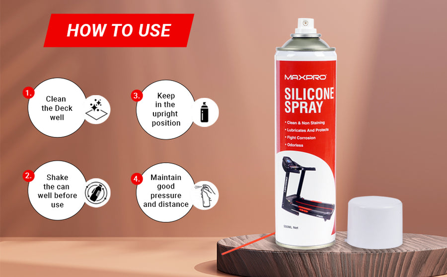 Maxpro 550ml Silicone Oil Lubricant Spray for Treadmills