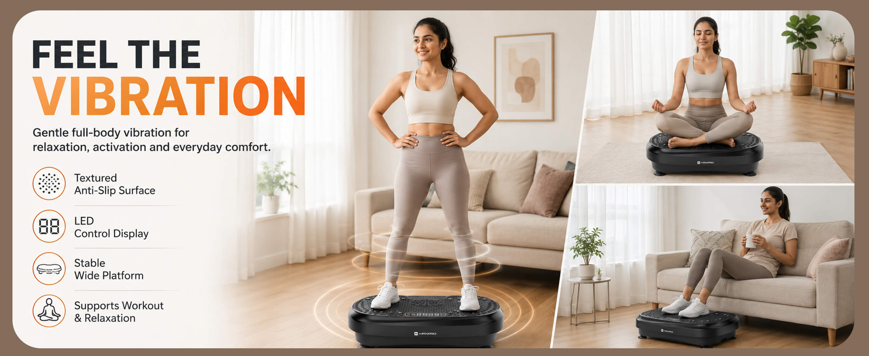 Maxpro Vibration Plate Massager Exercise Machine (MP-VP001)