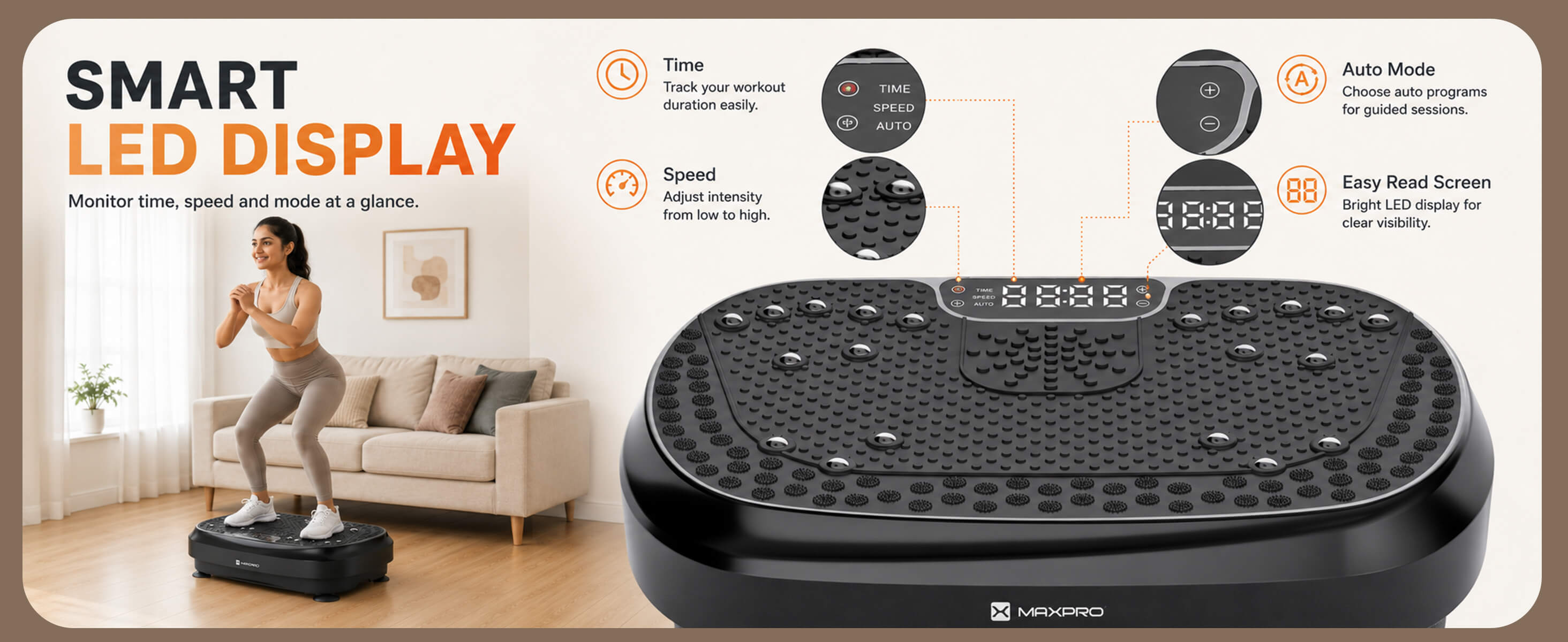 Maxpro Vibration Plate Massager Exercise Machine (MP-VP001)