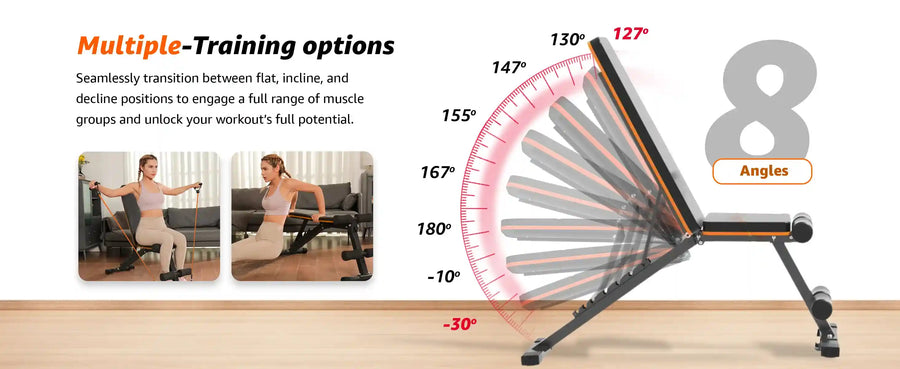 Maxpro MP-AB301 MAXBENCH | Commercial Grade Adjustable & Foldable Gym Bench for Full Body Strength Training