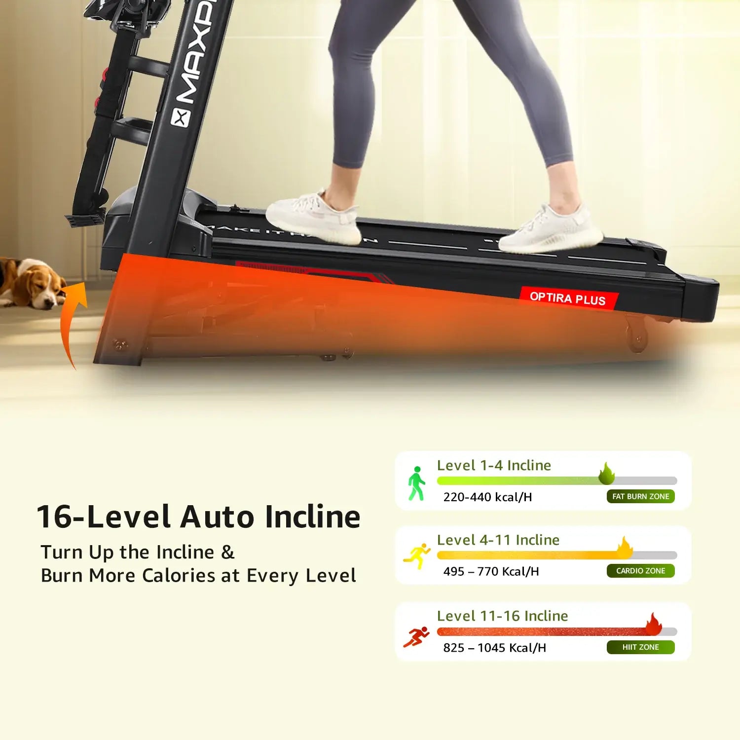 Maxpro OptriaPlus 16-Level Auto-Incline Treadmill