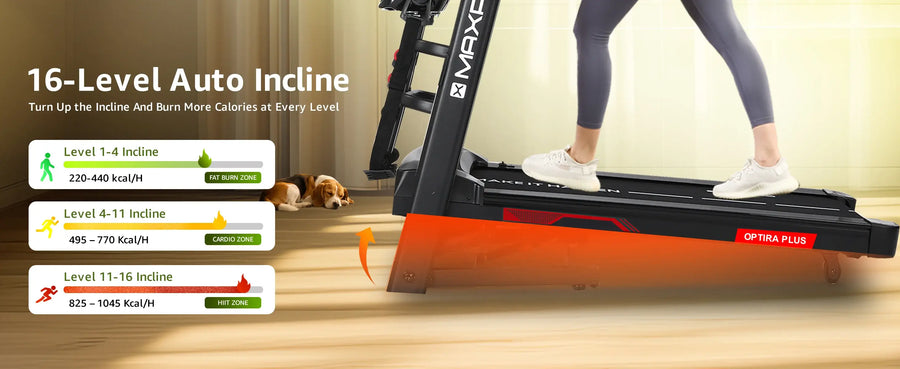 Maxpro Optira Plus PTA450M BLDC Motor Auto-incline Treadmill For Home Use
