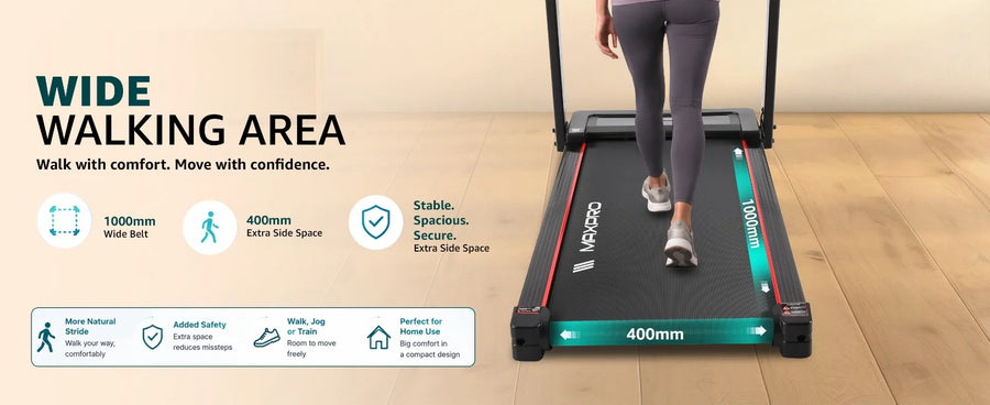 Maxpro Ascend Pro BLDC Treadmill For Home Use (PTA230M) | With Massager | 120kgs | 15-Level Auto-Incline