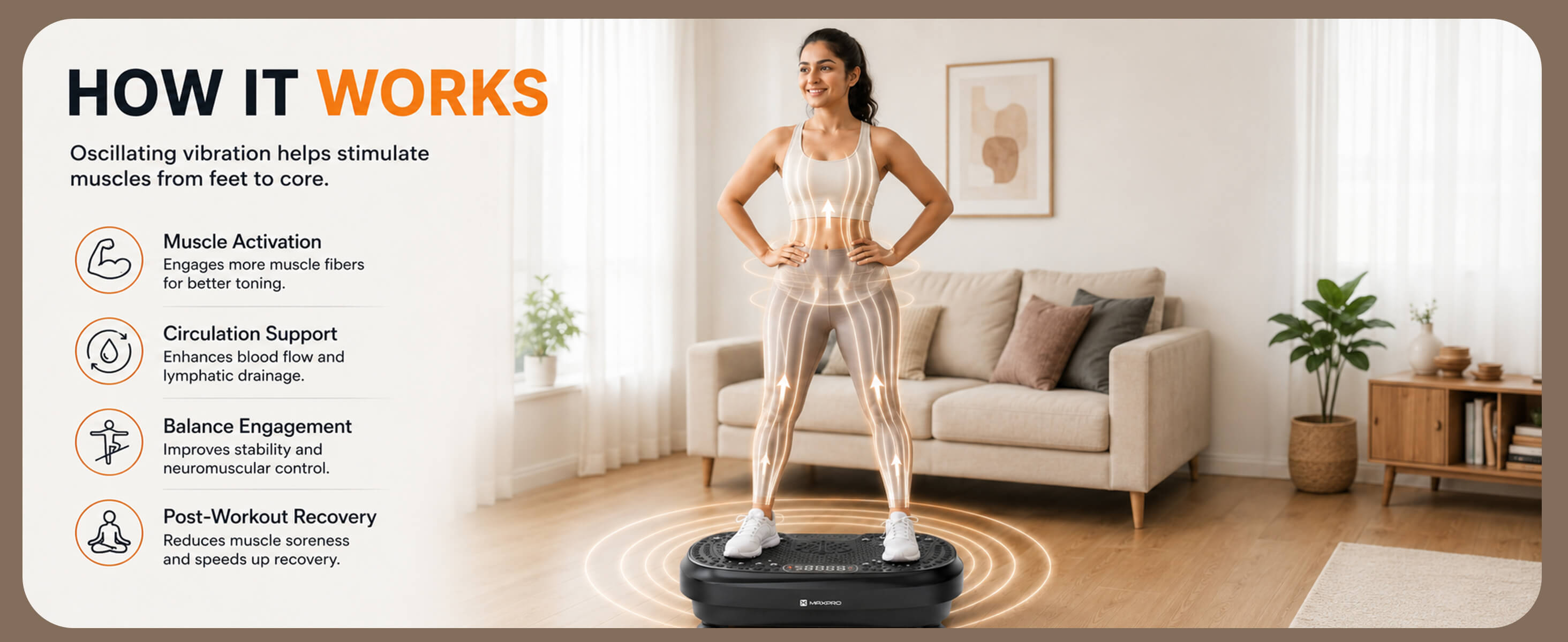 Maxpro Vibration Plate Massager Exercise Machine (MP-VP001)