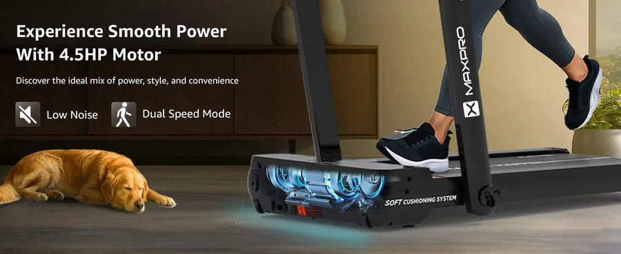 Maxwel PTM200 4.5HP Peak 3-in-1 Foldable Treadmill for Home With Remote Control & Walking pad (Max.User Weight 120kgs)