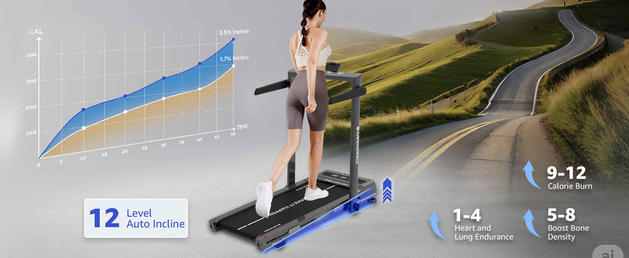 Maxpro Glide Walking Pad 3 in 1 Foldable Under Desk Treadmill  With Remote Control(PTM200I) - Max User Weight 120kgs