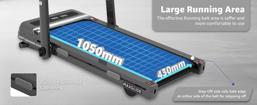 Maxpro Glide Walking Pad 3 in 1 Foldable Under Desk Treadmill  With Remote Control(PTM200I) - Max User Weight 120kgs