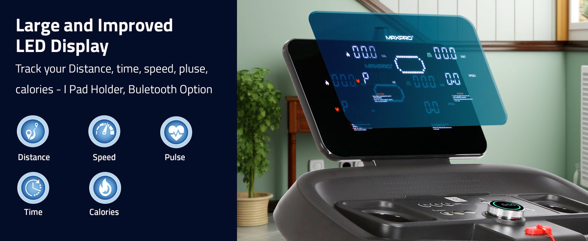 Maxpro FORCE PRO DC Motorized Multifunction Folding Treadmill for home use with Massager,Max.User Weight 110kgs(PTM405M)