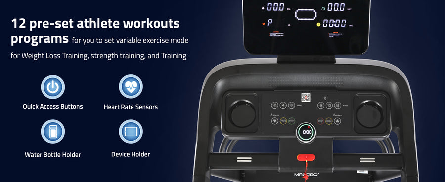 Maxpro FORCE PRO DC Motorized Multifunction Folding Treadmill for home use with Massager,Max.User Weight 110kgs(PTM405M)