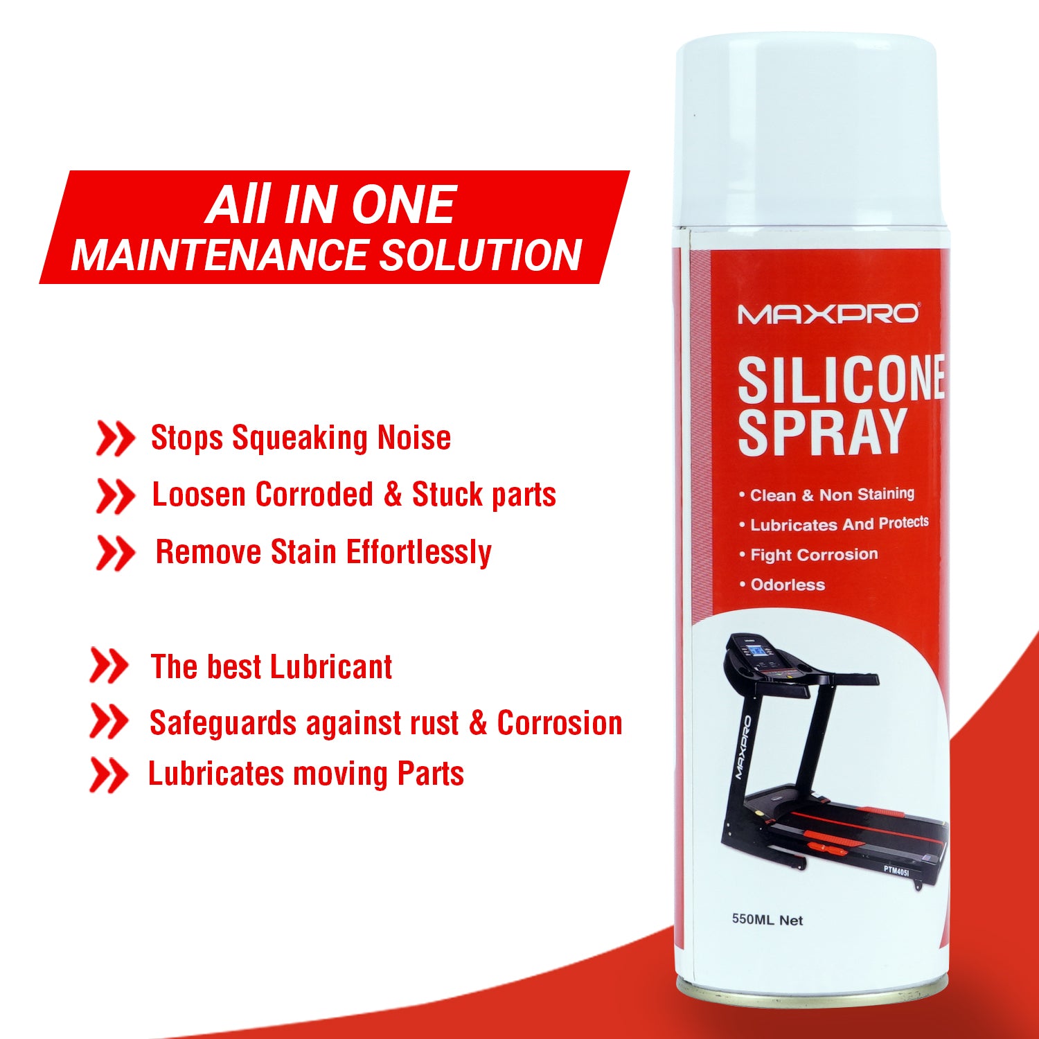 MAXPRO Silicone Oil Lubricant Spray 550ml for Treadmill