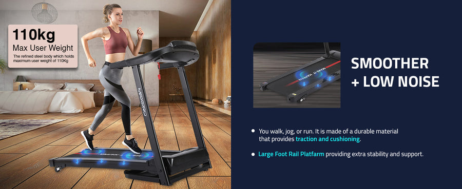 Maxpro Impact Treadmill for Home Use | 4.5 HP Peak, 110 Kg Capacity, Manual Incline, LED Display (PTM 405A)