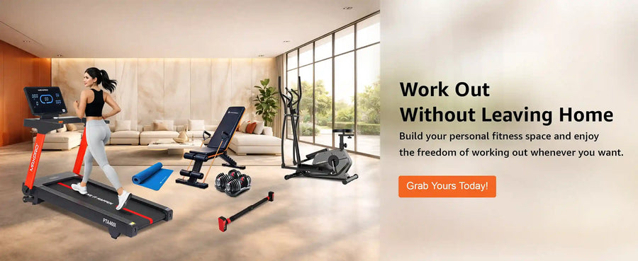 Maxpro HOME GYM PACKAGE, 6HP PEAK DC MOTOR TREADMILL, ELLIPTICAL CROSS TRAINER, ADJUSTABLE BENCH and FITNESS ACCESSORIES