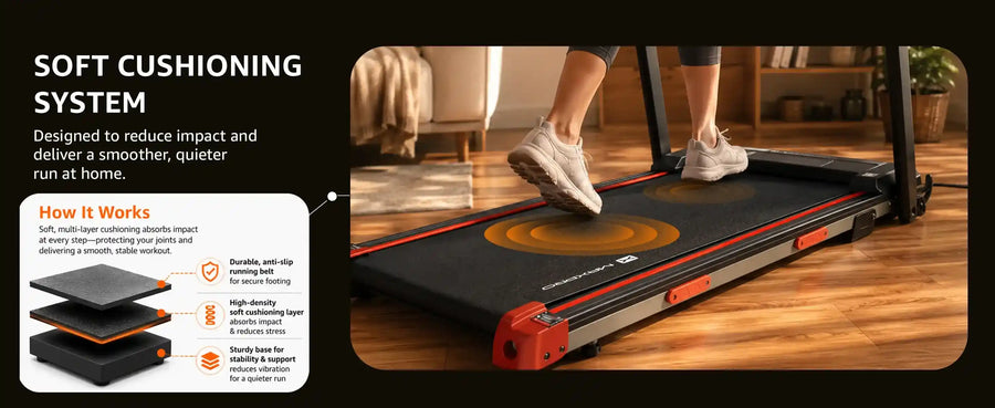 Buy Maxpro AURA PTM1200 Treadmill For Home Use | 4HP BLDC Motor | 110kg | Foldable