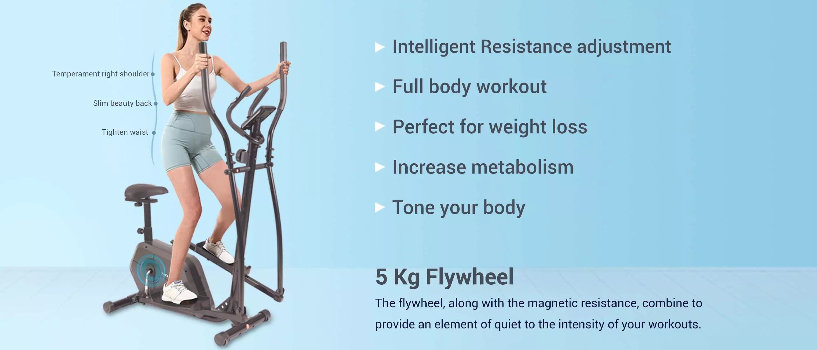 Ellipitical Cross Trainer with 5kg flywheel