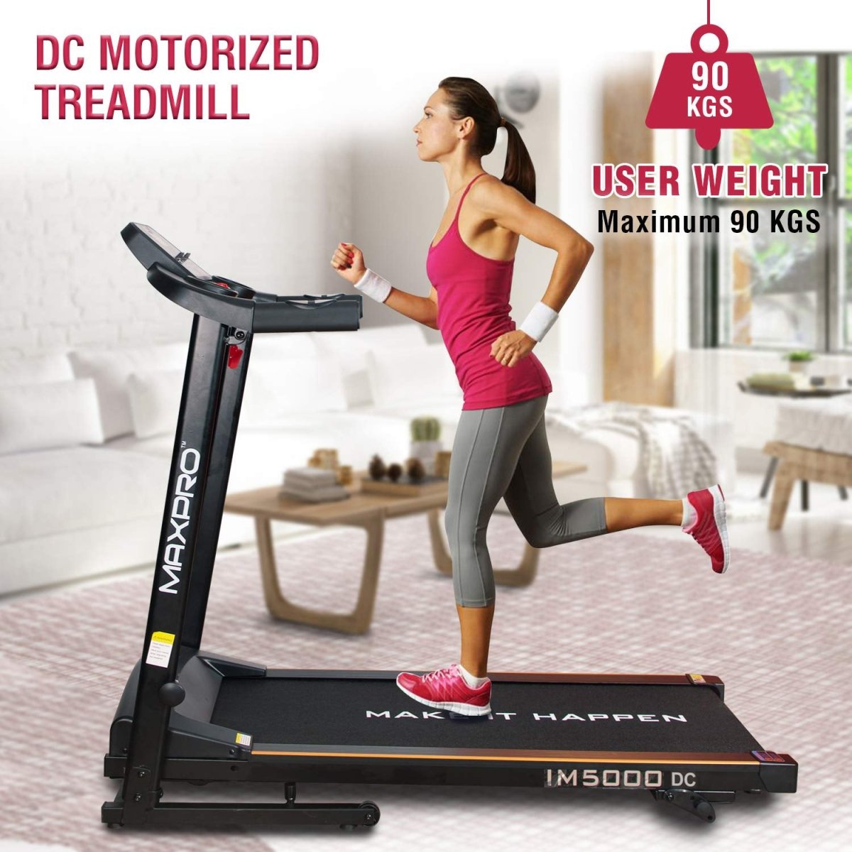 IM5000 DC MOTOR TREADMILL MAX USER WEIGHT 90 KGS - Maxpro Fitness Equipments