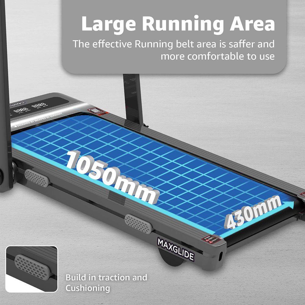 MAXPRO Glide Walking Pad 3 in 1 Foldable Under Desk Treadmill With Remote Control - Max User Weight 120kgs - Maxpro Fitness Equipments