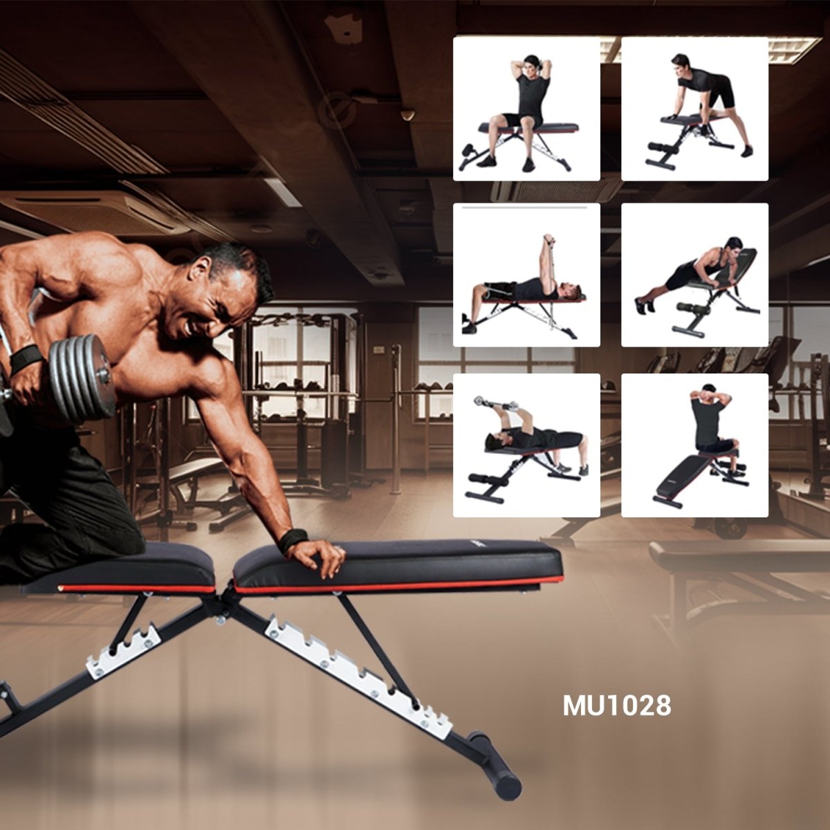 MAXPRO HOME GYM PACKAGE, 7HP PEAK DC MOTOR TREADMILL, ELLIPTICAL CROSS TRAINER, ADJUSTABLE BENCH and FITNESS ACCESSORIES