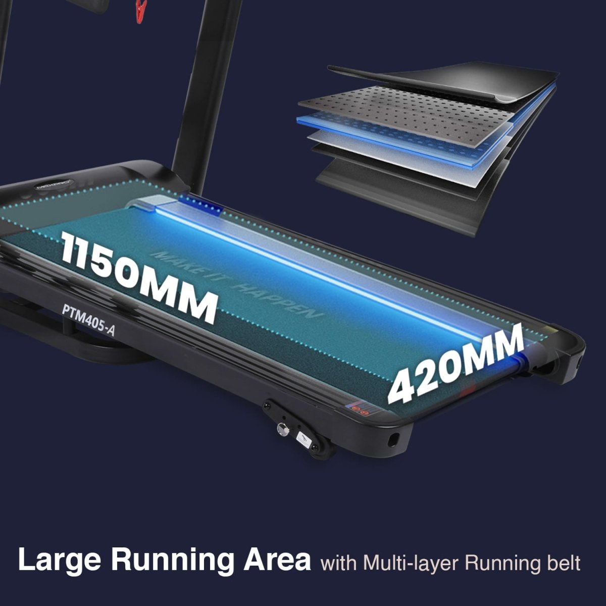 MAXPRO IMPACT by Treadmill for Home Use (4.5 HP Peak, Max User Weight: 110 Kg, 3 level Manual Incline) with 1 Year Warranty (Black) Best Running machine for home gym with Led Display (PTM 405A) - Maxpro Fitness Equipments