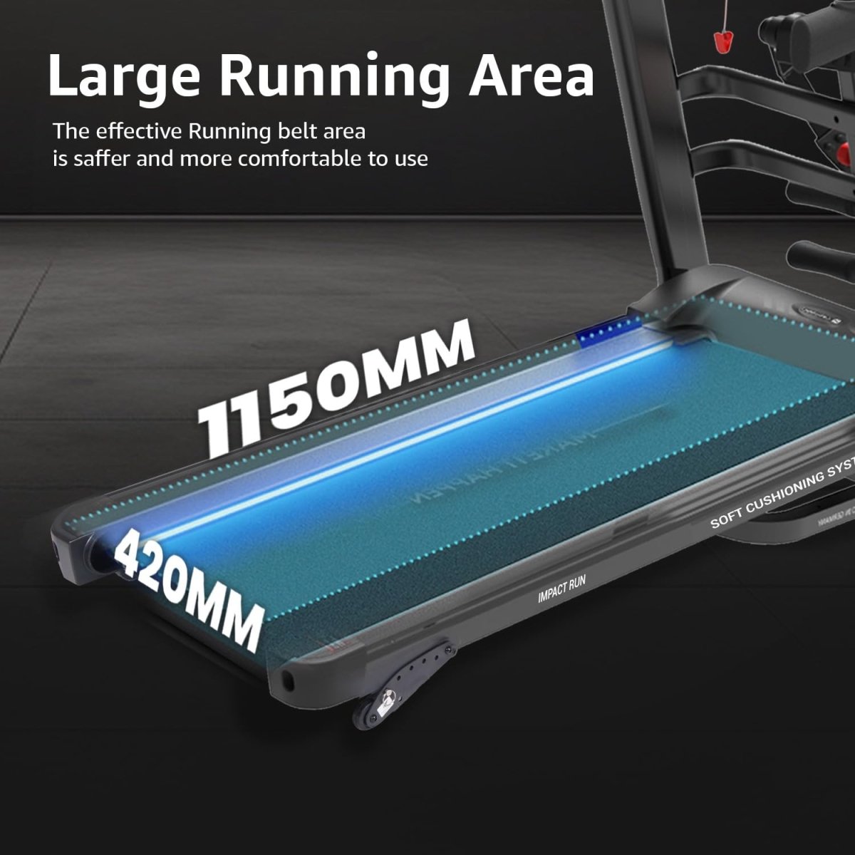 MAXPRO Impact Run 5HP Peak DC Motor Multifunction Foldable Treadmill for Home Gym with Massager, 6 Level Incline,Max.Speed 14km/hr,Fit Show App,Running Machine for Home use with LED Display(PTM600M) - Maxpro Fitness Equipments