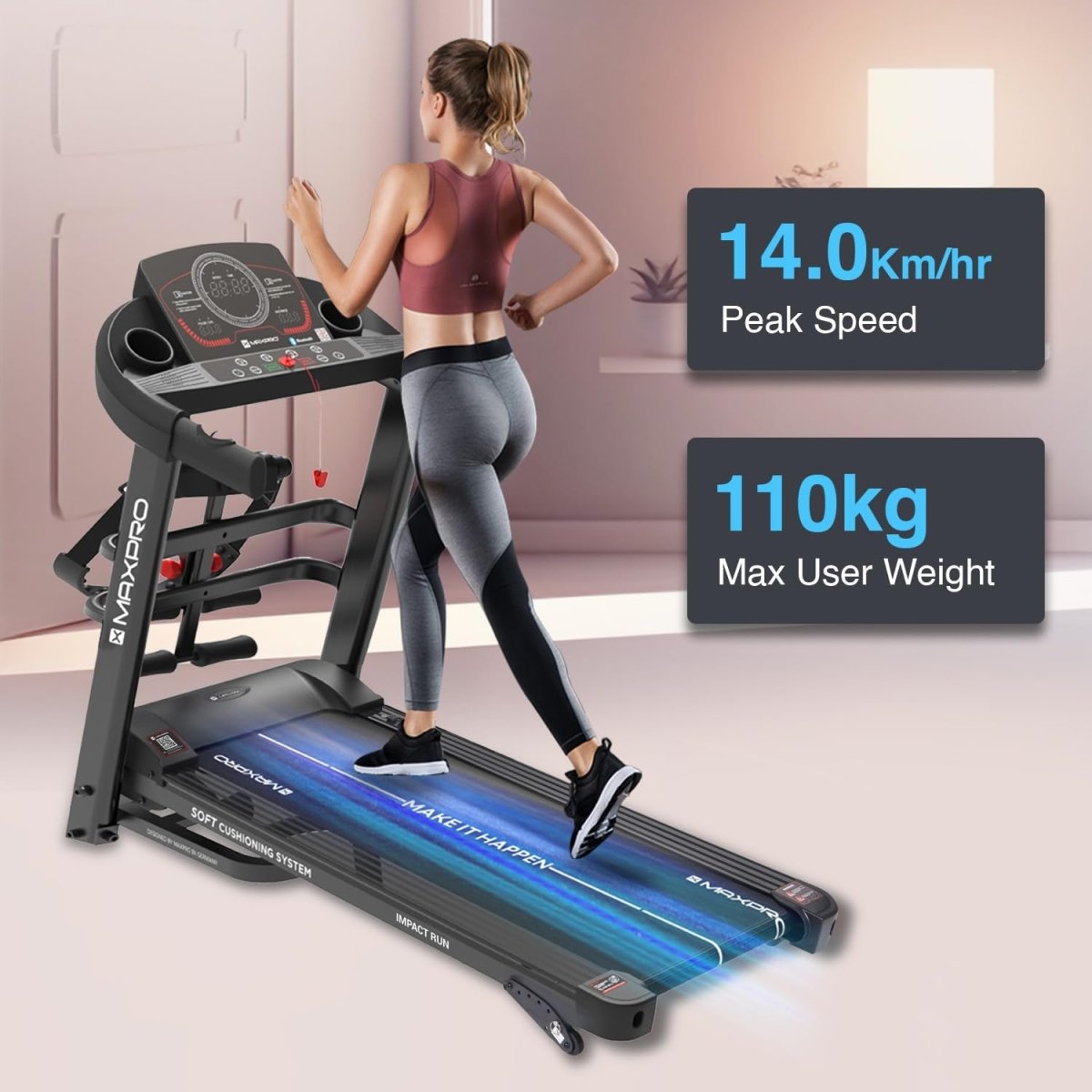 Thread Mill Running Buy Maxpro Impact Run Multifunction Treadmill For Home Use With Massager