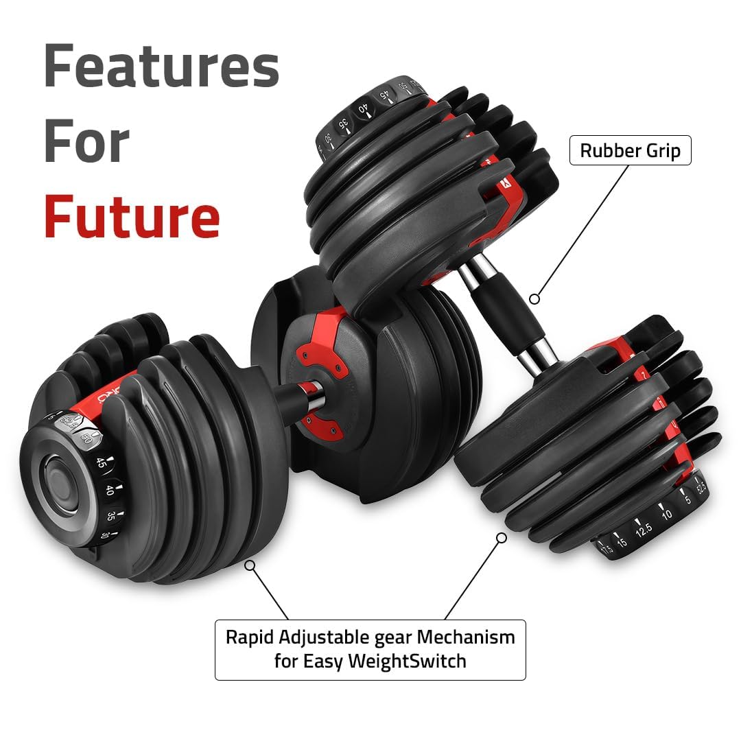 MAXPRO MAXBELL 24KG Adjustable Dumbbell | 15 - in - 1 Compact Home Weight Training System - Maxpro Fitness Equipments