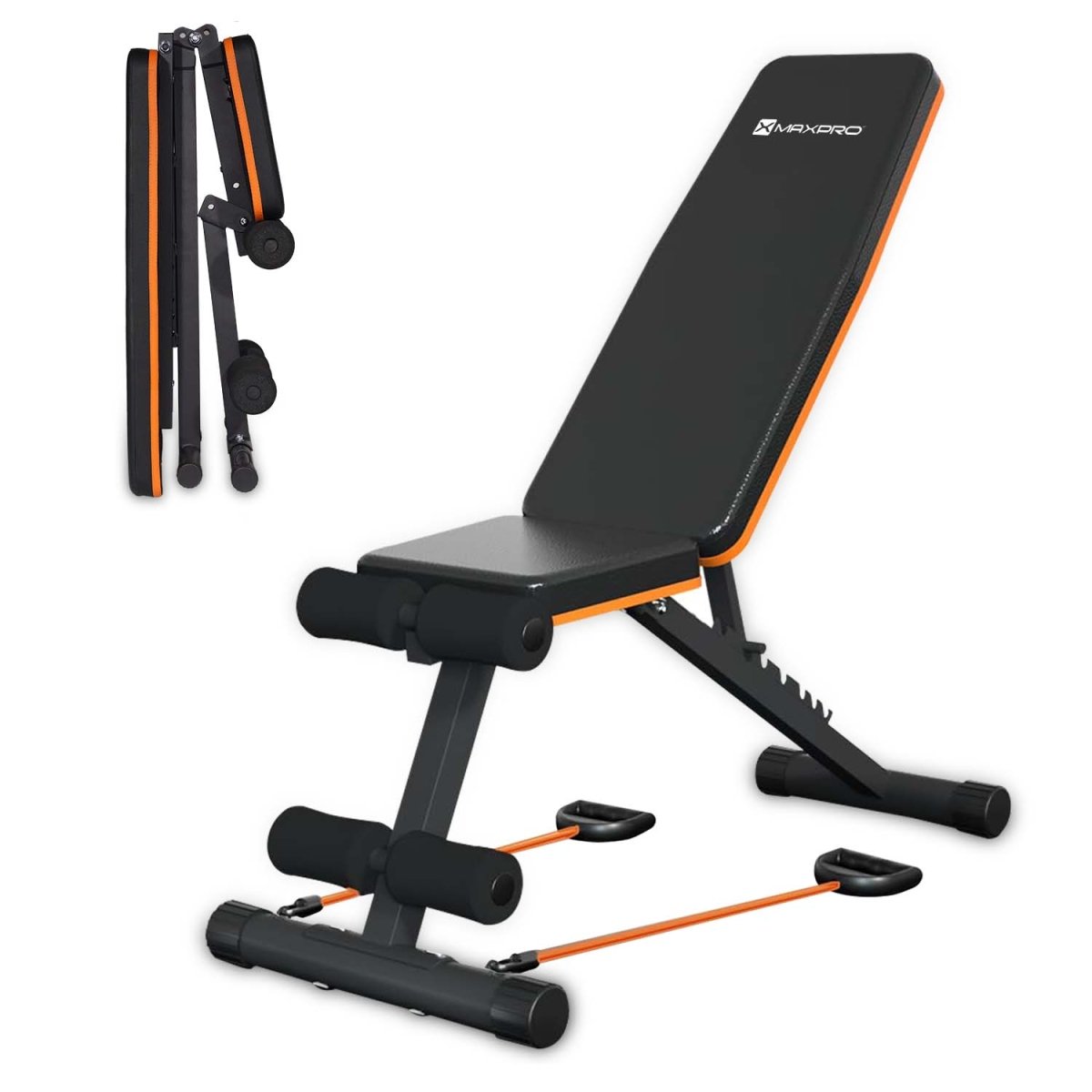 MAXPRO MP - AB300 MAXBENCH | Commercial Grade Adjustable & Foldable Gym Bench for Full Body Strength Training - Maxpro Fitness Equipments