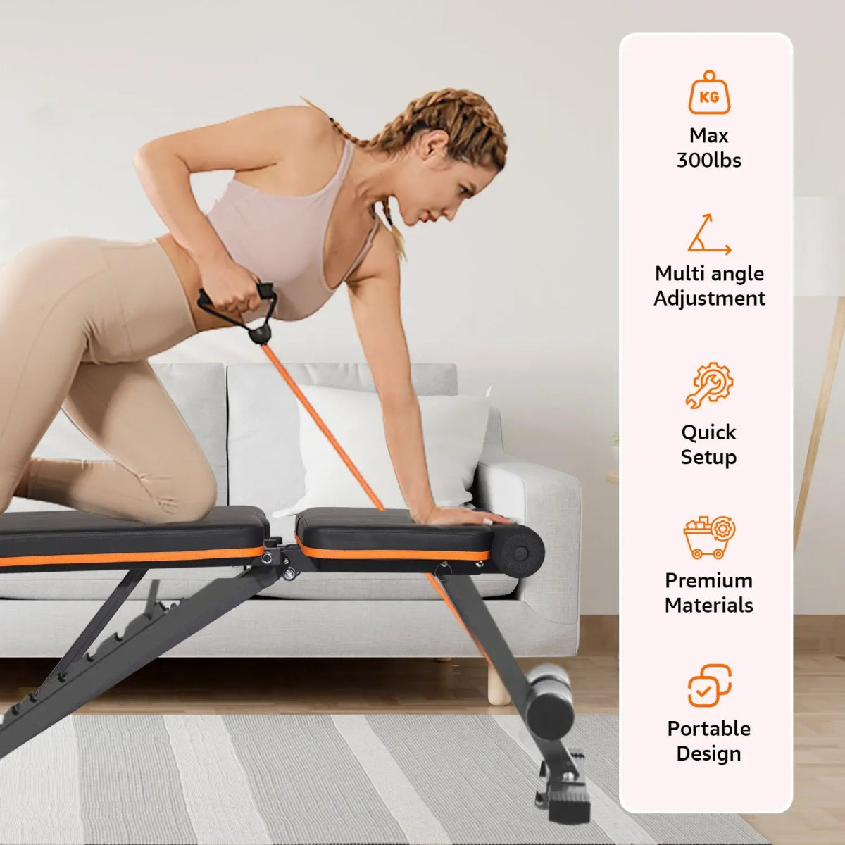 Maxpro MP - AB301 MAXBENCH | Commercial Grade Adjustable & Foldable Gym Bench for Full Body Strength Training - Maxpro Fitness Equipments