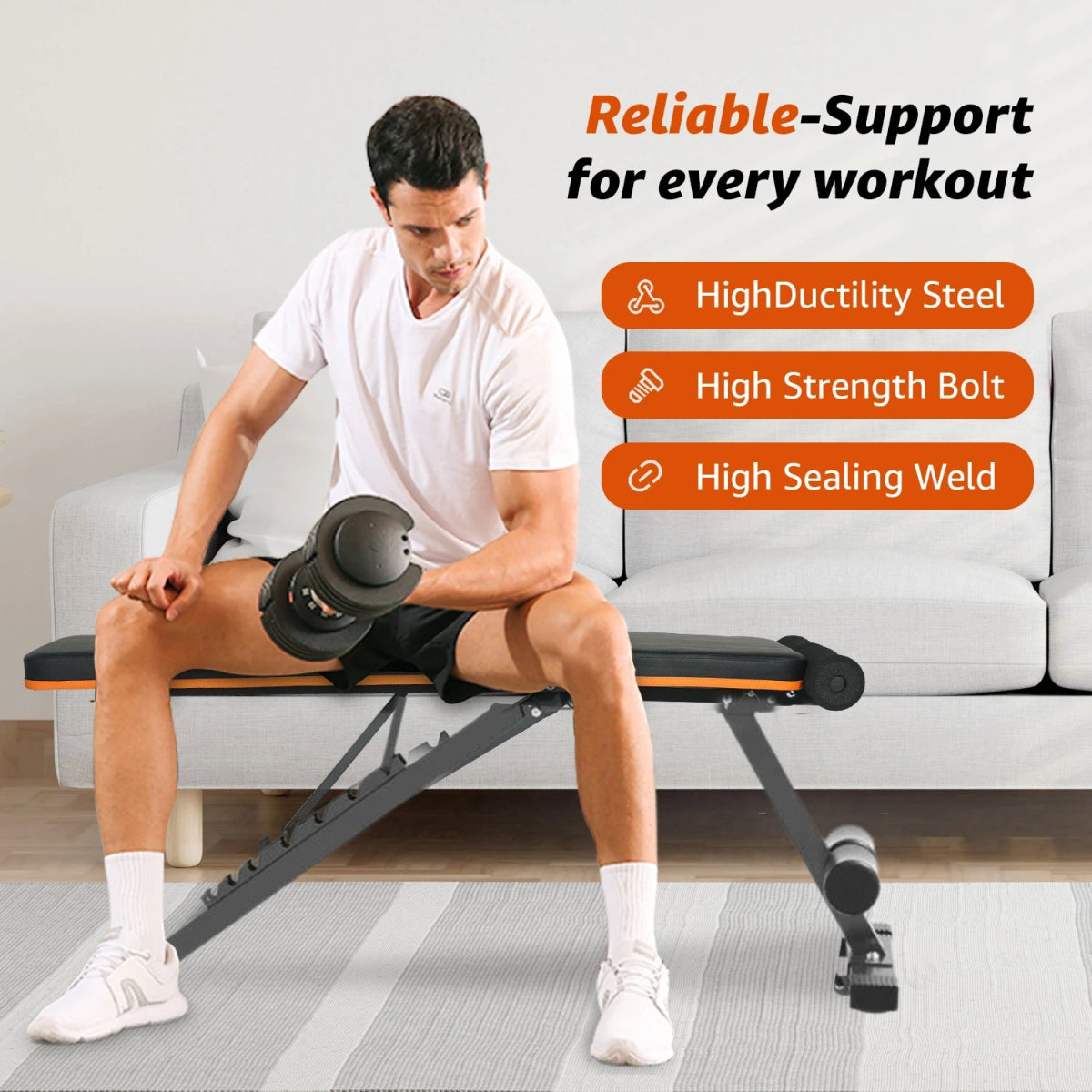 Maxpro MP - AB301 MAXBENCH | Commercial Grade Adjustable & Foldable Gym Bench for Full Body Strength Training - Maxpro Fitness Equipments