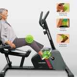 MAXPRO MP6060 Home Use Recumbent Exercise Bike with 7kg Fly Wheel, Adjustable Seat, 8 Level Magnetic Resistance, 120kgs Max.User Weight and LCD Display - Maxpro Fitness Equipments