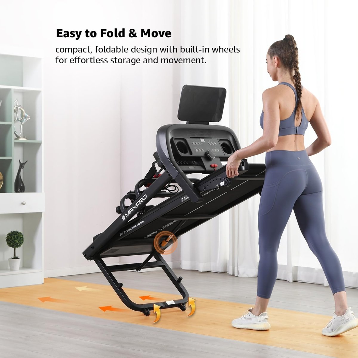 Maxpro PACE PRO PTM605M Treadmill – 5HP Peak DC Motor, 6 - Level Incline, 14km/h Speed, 110kg Capacity, Massager & FitShow App | Home Use Folding Running Machine - Maxpro Fitness Equipments
