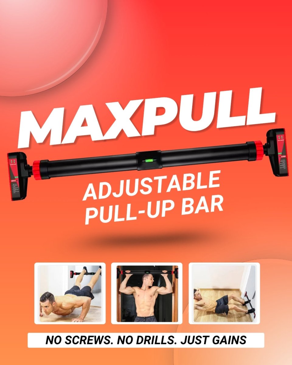 Maxpro Premium Classic Pull Up Bar for Home Workout, Adjustable Rod  93-125cm width, Wall Mounted without Screws, Max Load 200kgs, Anti-Skid  Grip for