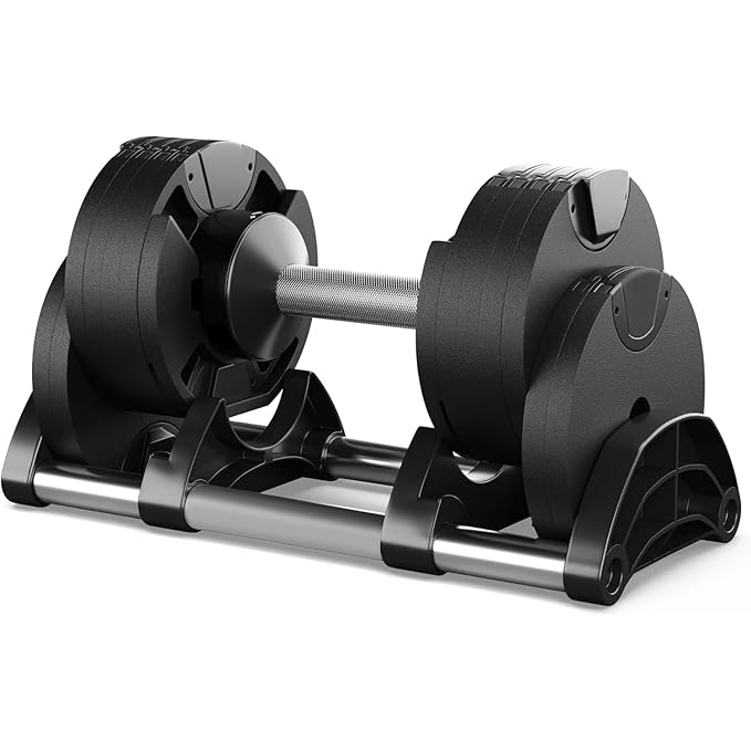 MAXPRO Round 20kg Adjustable Dumbbells, 1 Piece, Non - Slip Dumbbell, Easy Adjustable Weights (2kg to 20kgs),Home Strength Training, Home Gym, Fitness set for Men & Women - Maxpro Fitness Equipments