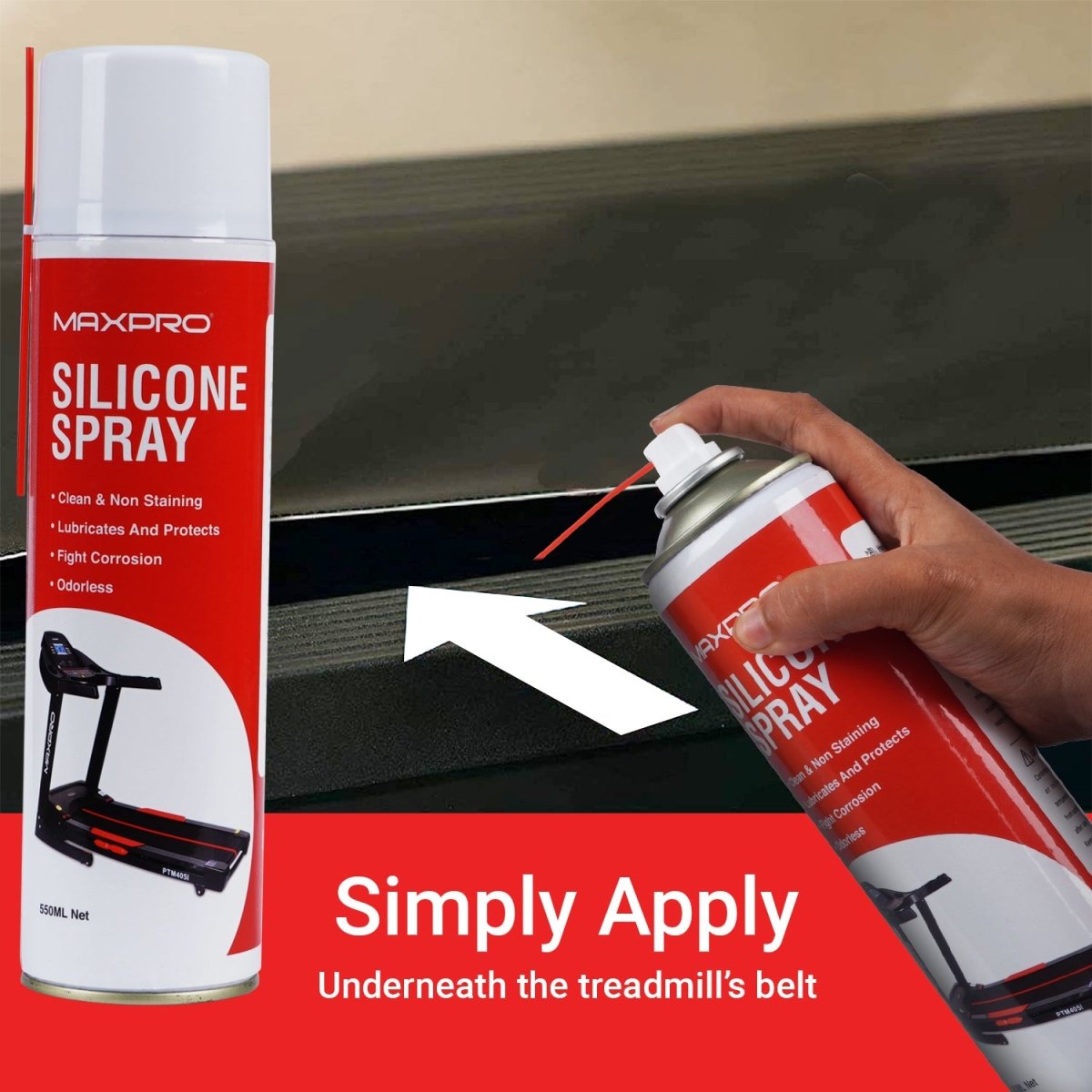Maxpro 550ml Silicone Oil Lubricant Spray for Treadmills