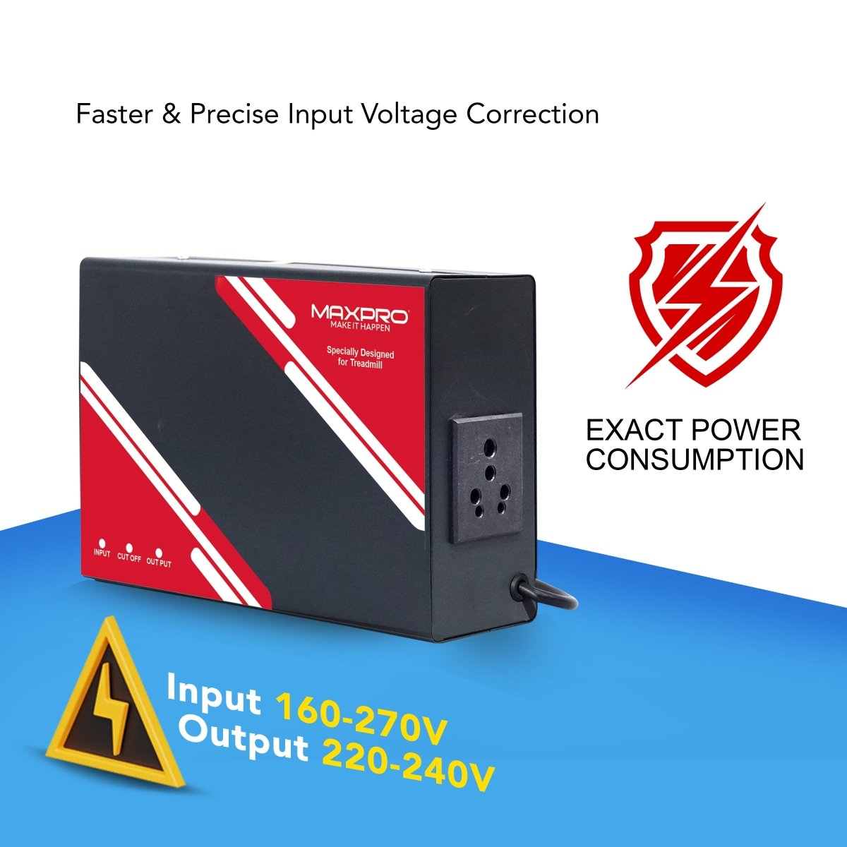 MAXPRO Stabilizer Specially Designed for Treadmill, Optimal Protection for Treadmill 4kva - Maxpro Fitness Equipments