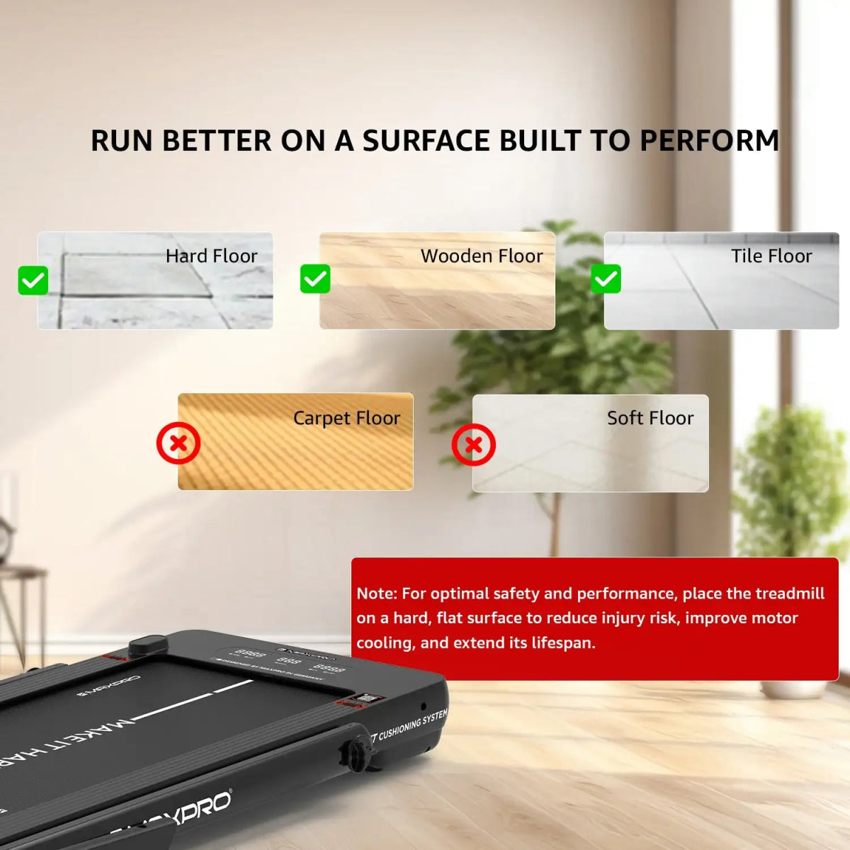 Mexwel PTM200 foldable treadmill to more safety and performance and reduce the injury risk