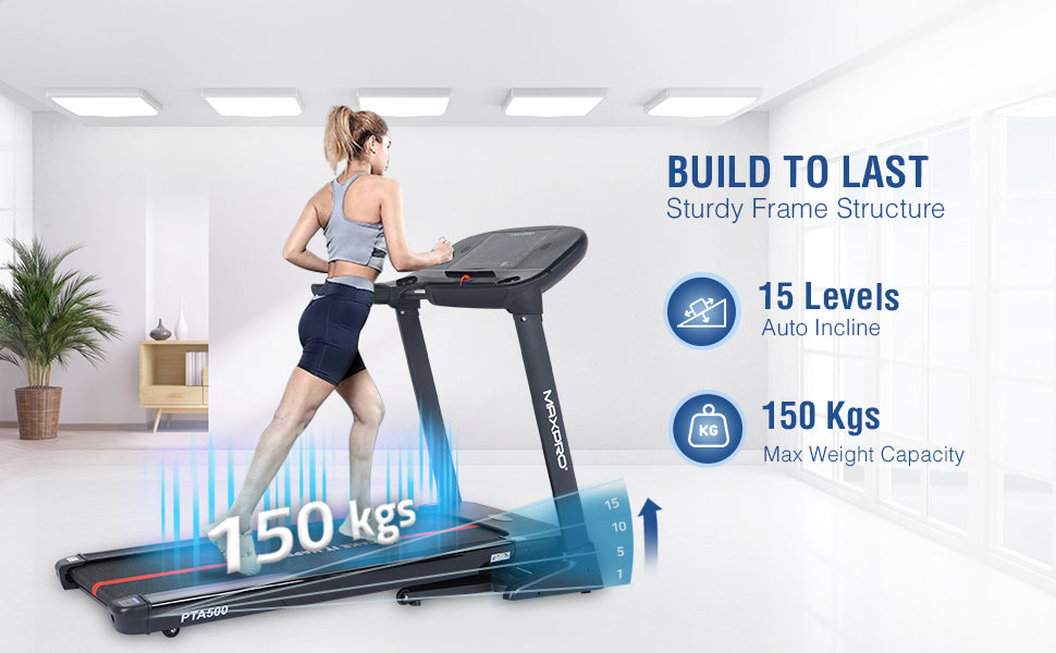 PTA 500 Treadmill - Maxpro Auto Incline Treadmill for Home Gym With 150 kg Capacity
